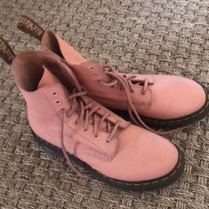 Doc Marten boots- pink leather . Worn one time, very good condition.